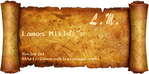Lamos Miklós névjegykártya
