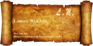 Lamos Miklós névjegykártya