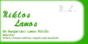 miklos lamos business card