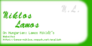 miklos lamos business card